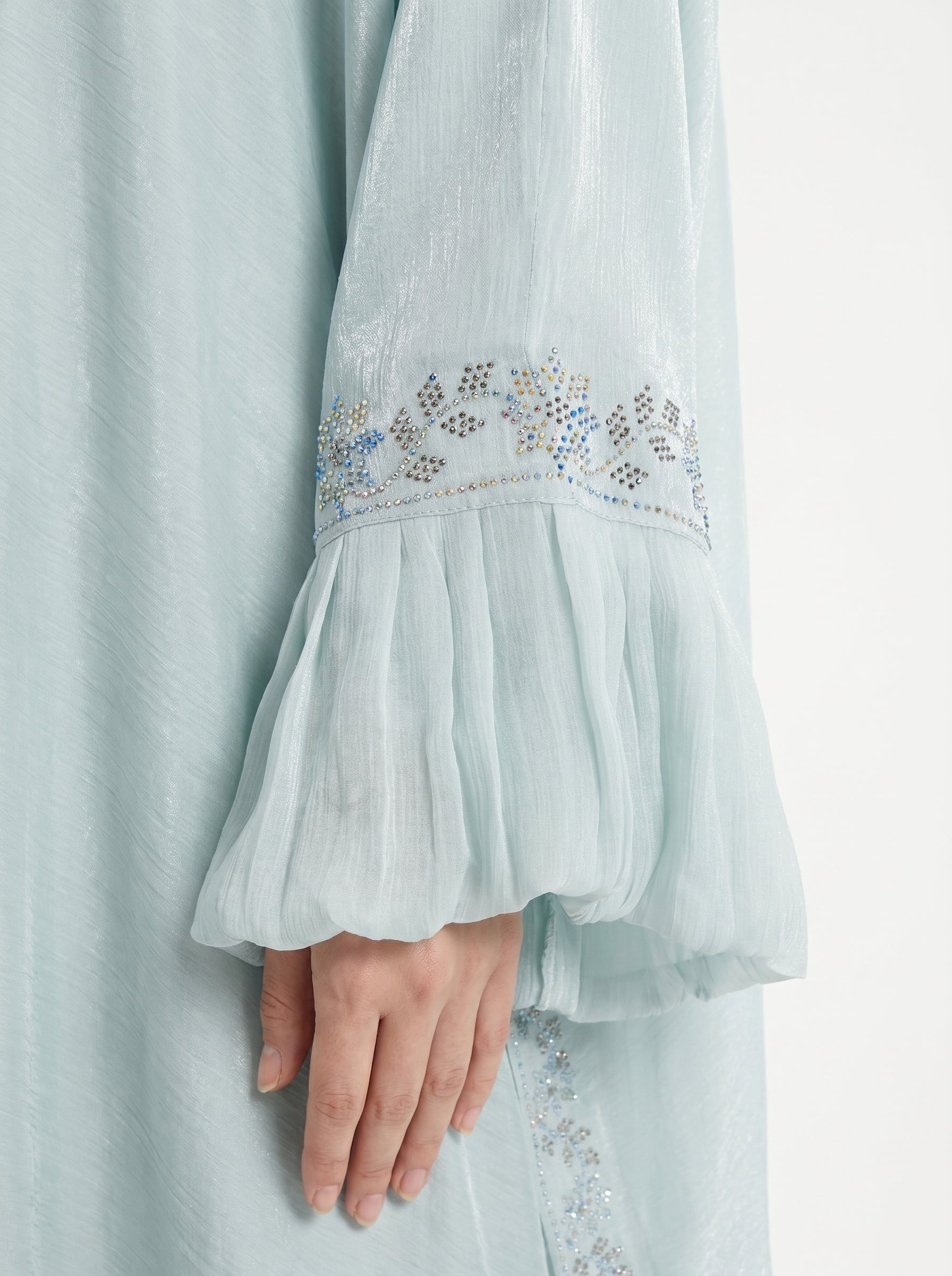 Seafoam Shimmer Abaya