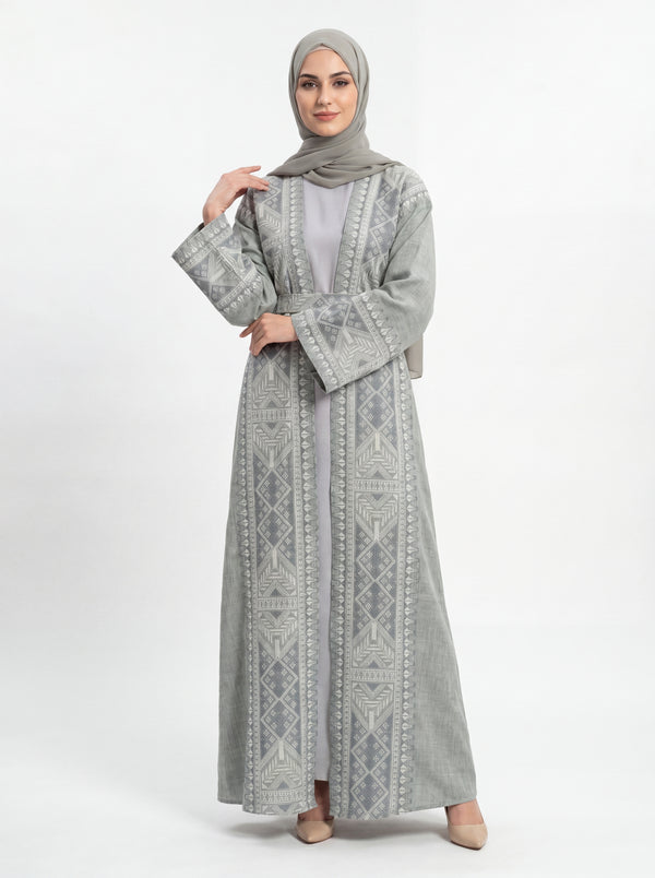 Indigo Lattice Abaya Set