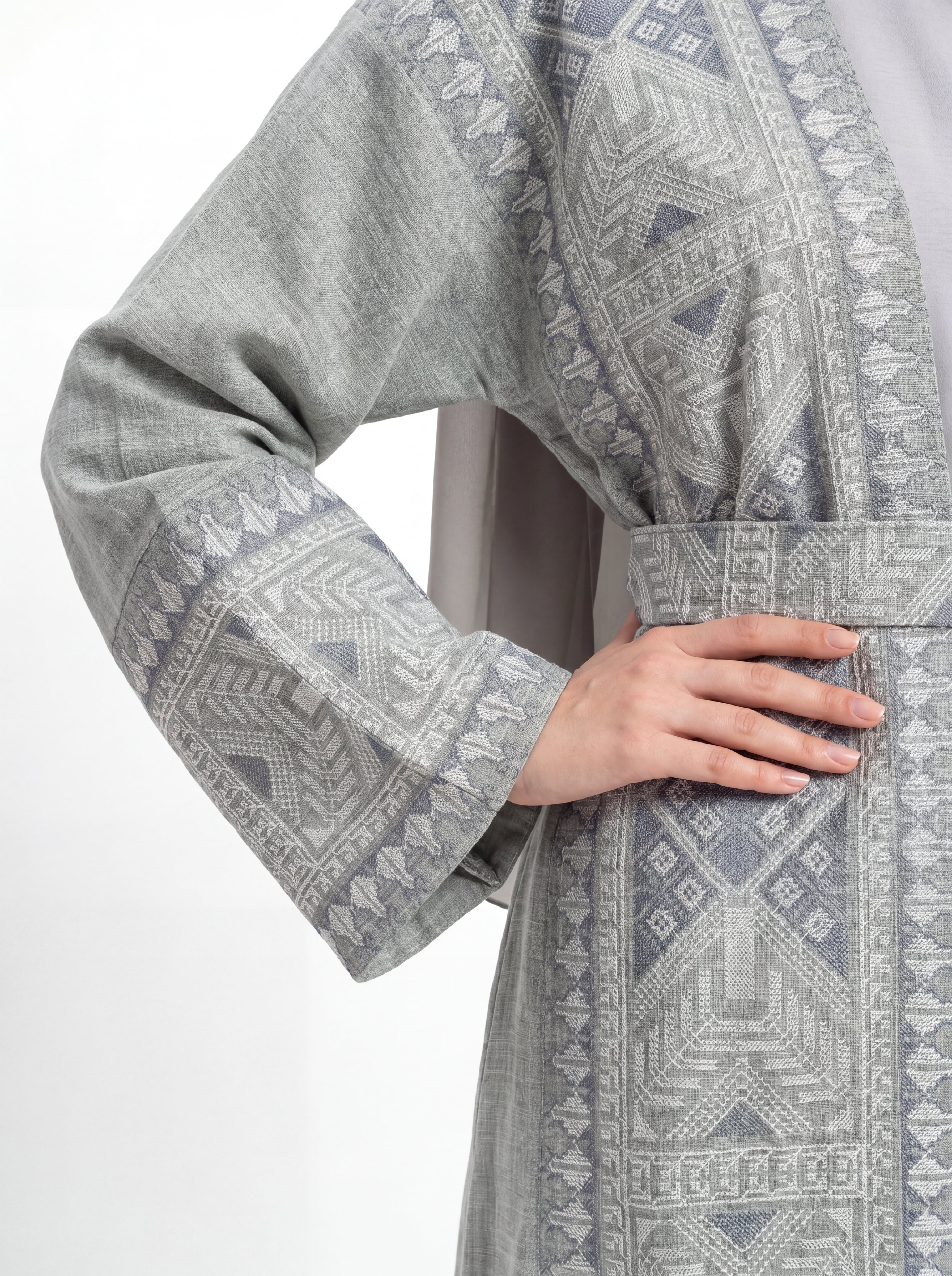 Indigo Lattice Abaya Set