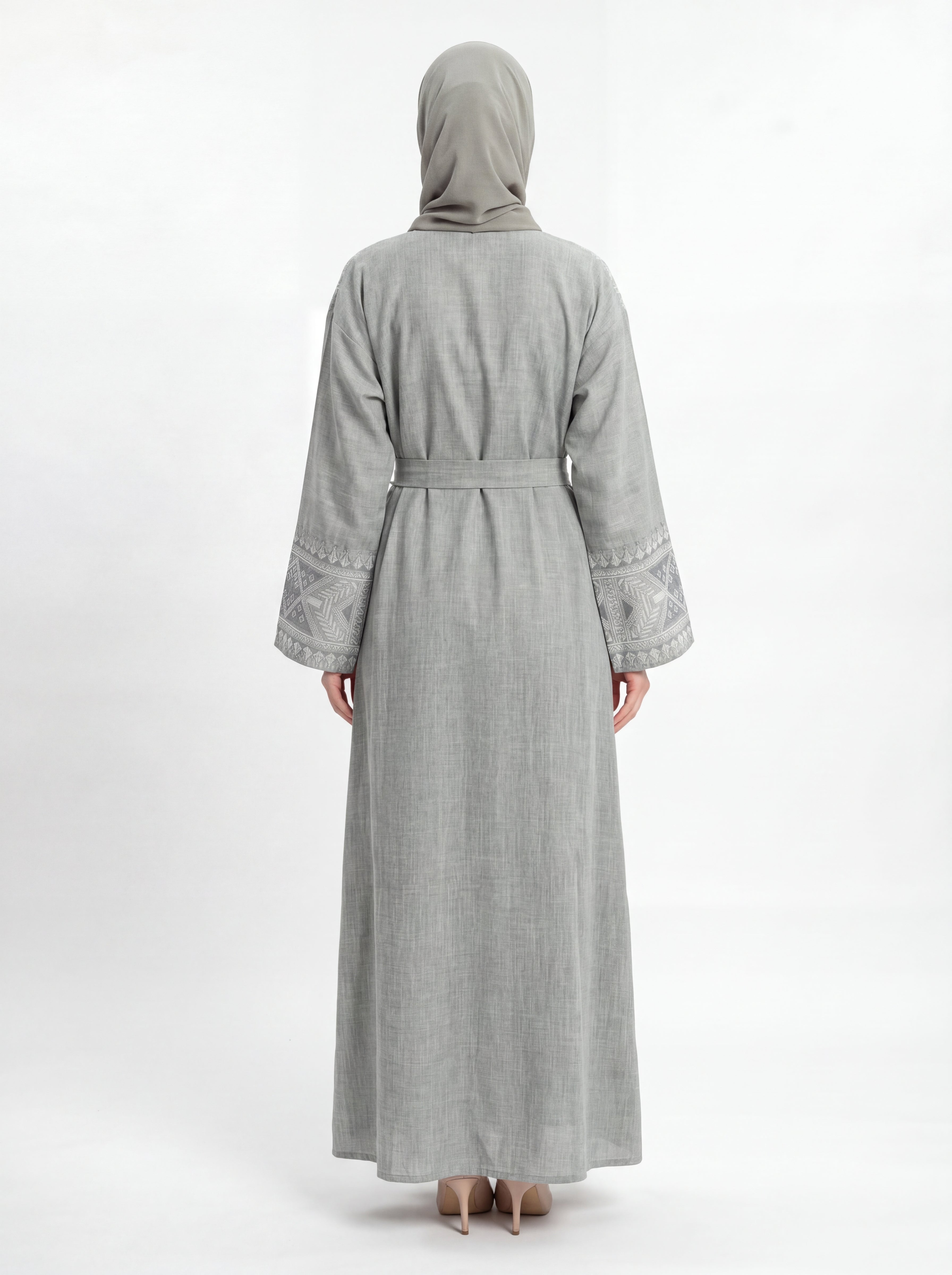 Indigo Lattice Abaya Set
