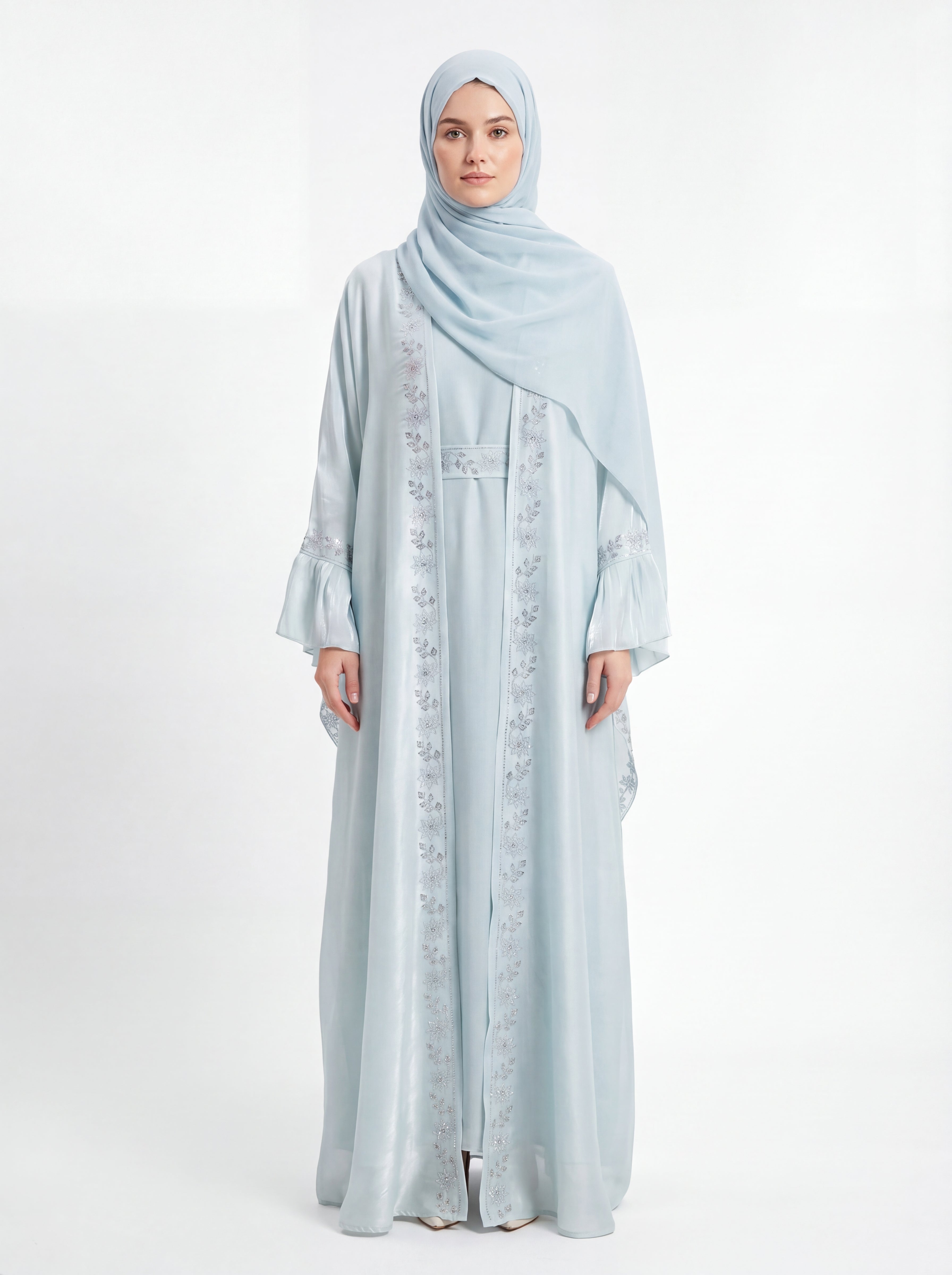 Seafoam Shimmer Abaya