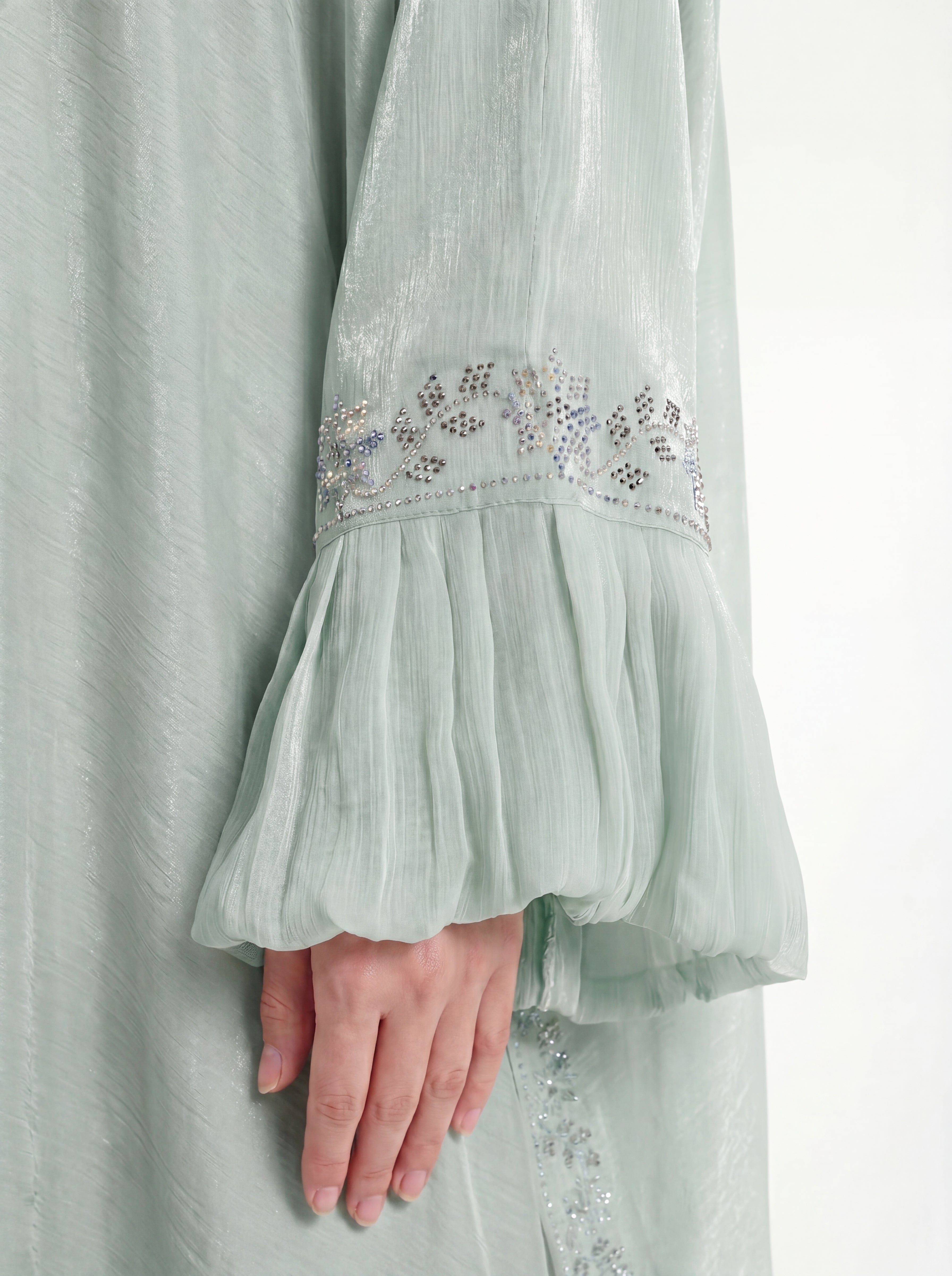 Seafoam Shimmer Abaya