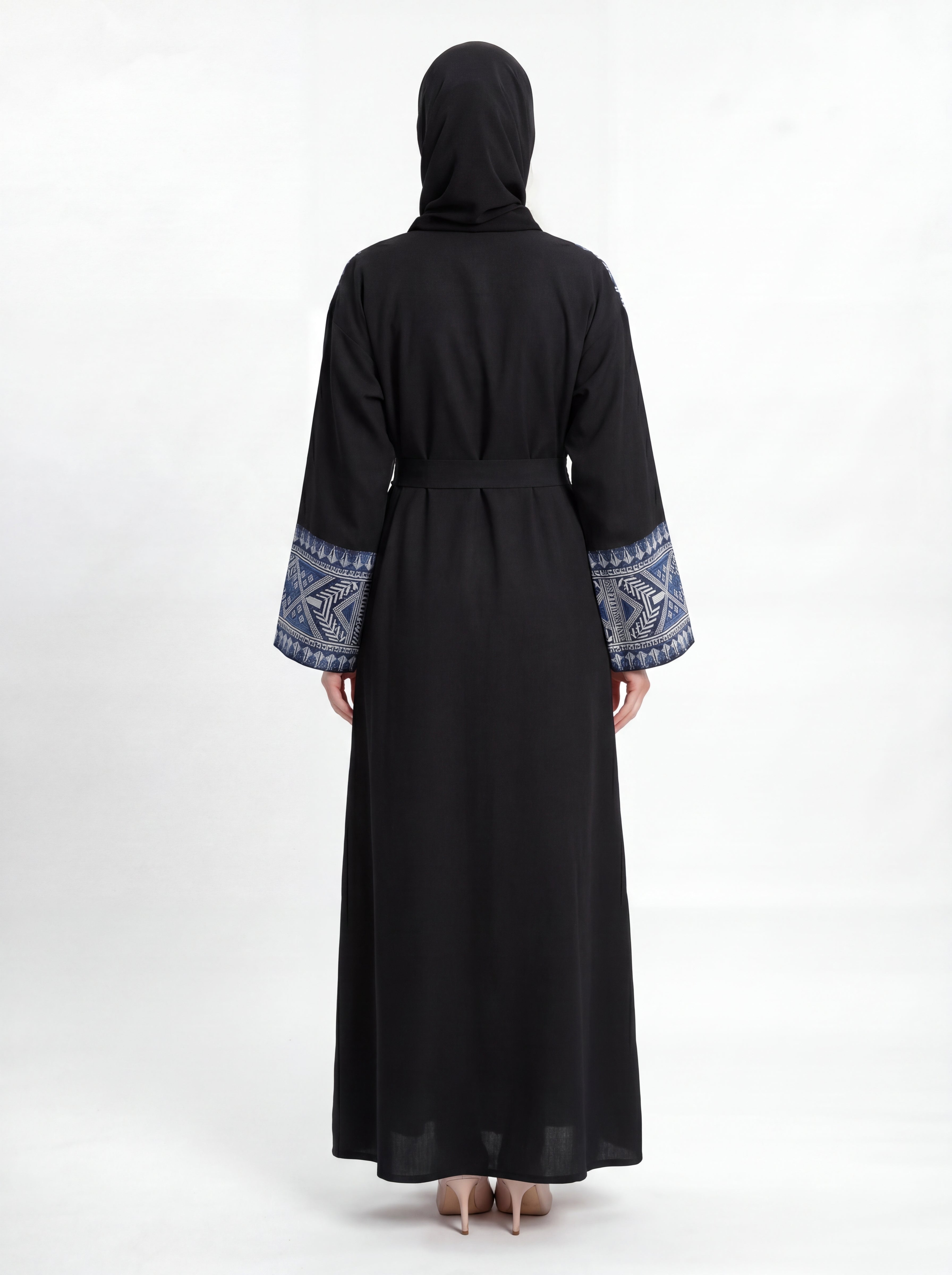 Indigo Lattice Abaya Set