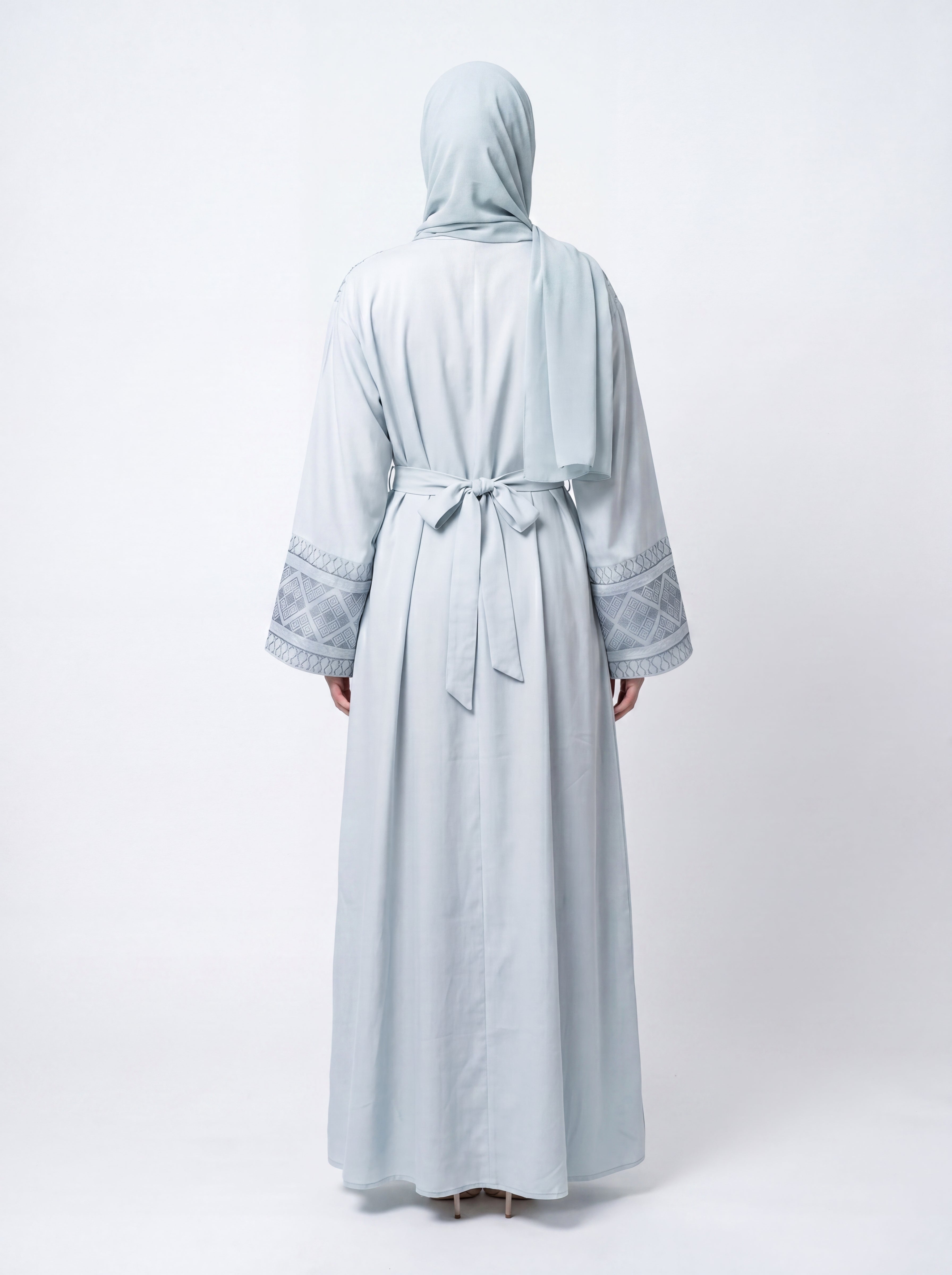 Indigo Lattice Abaya Set