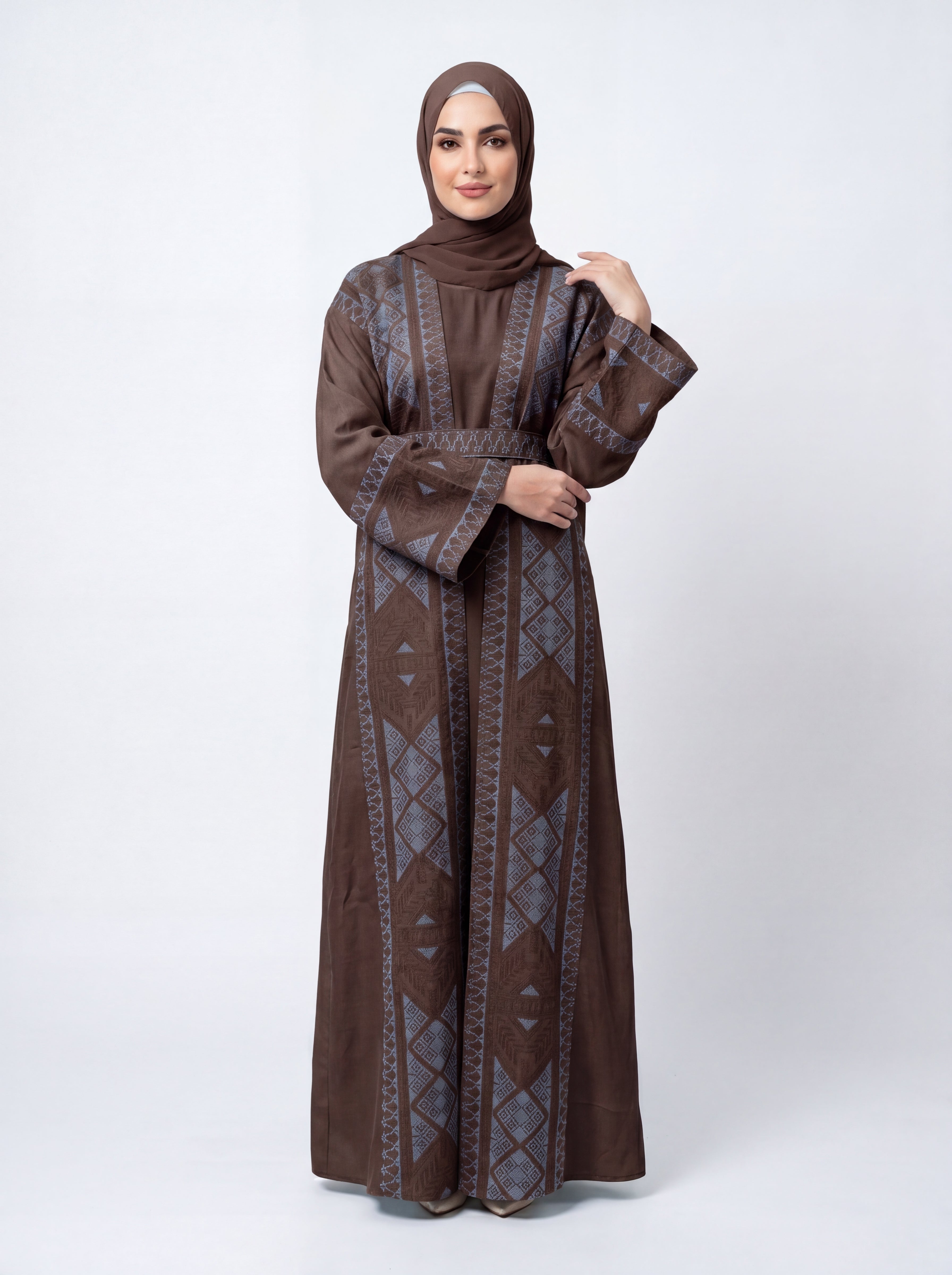 Indigo Lattice Abaya Set