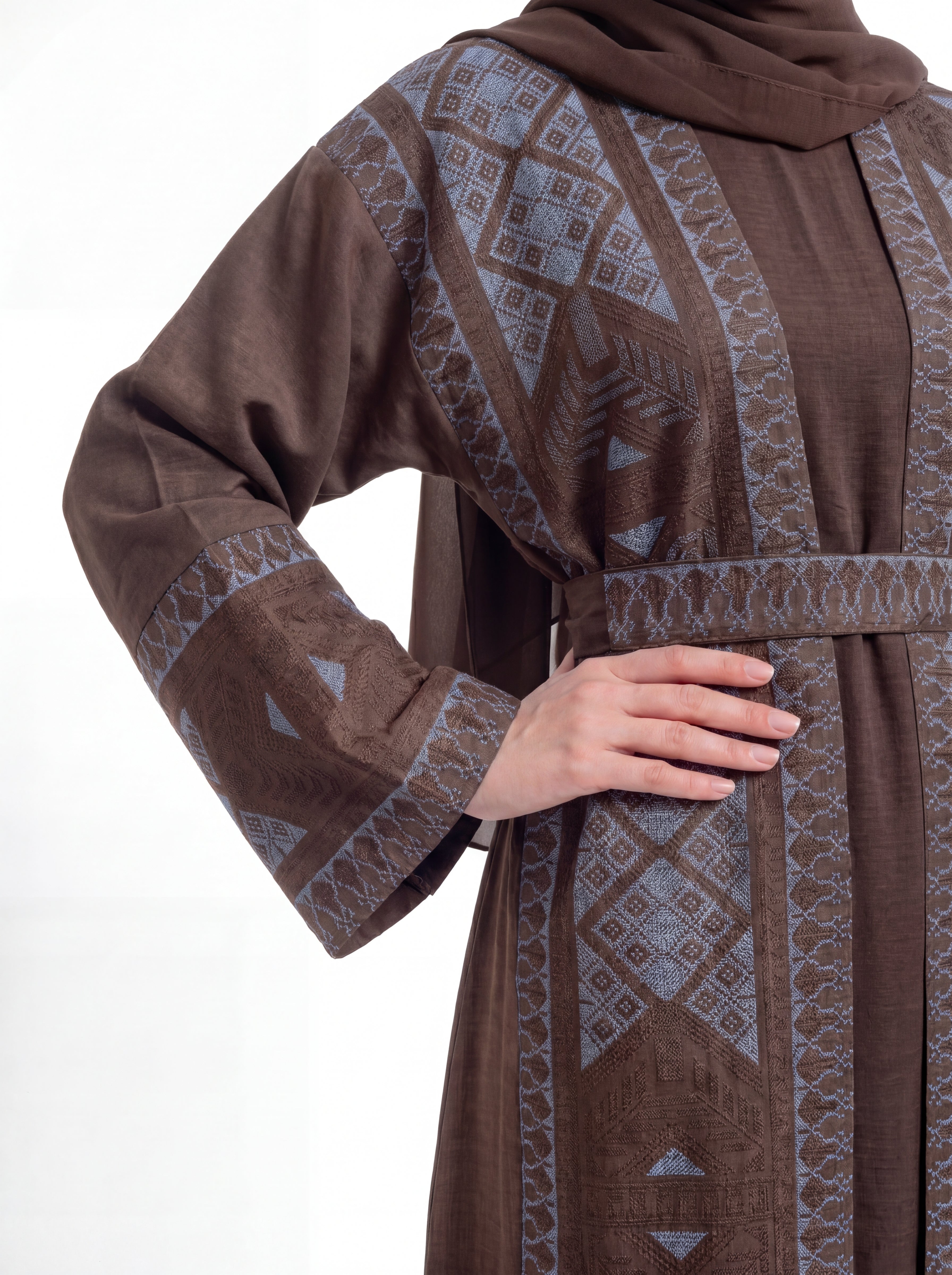 Indigo Lattice Abaya Set