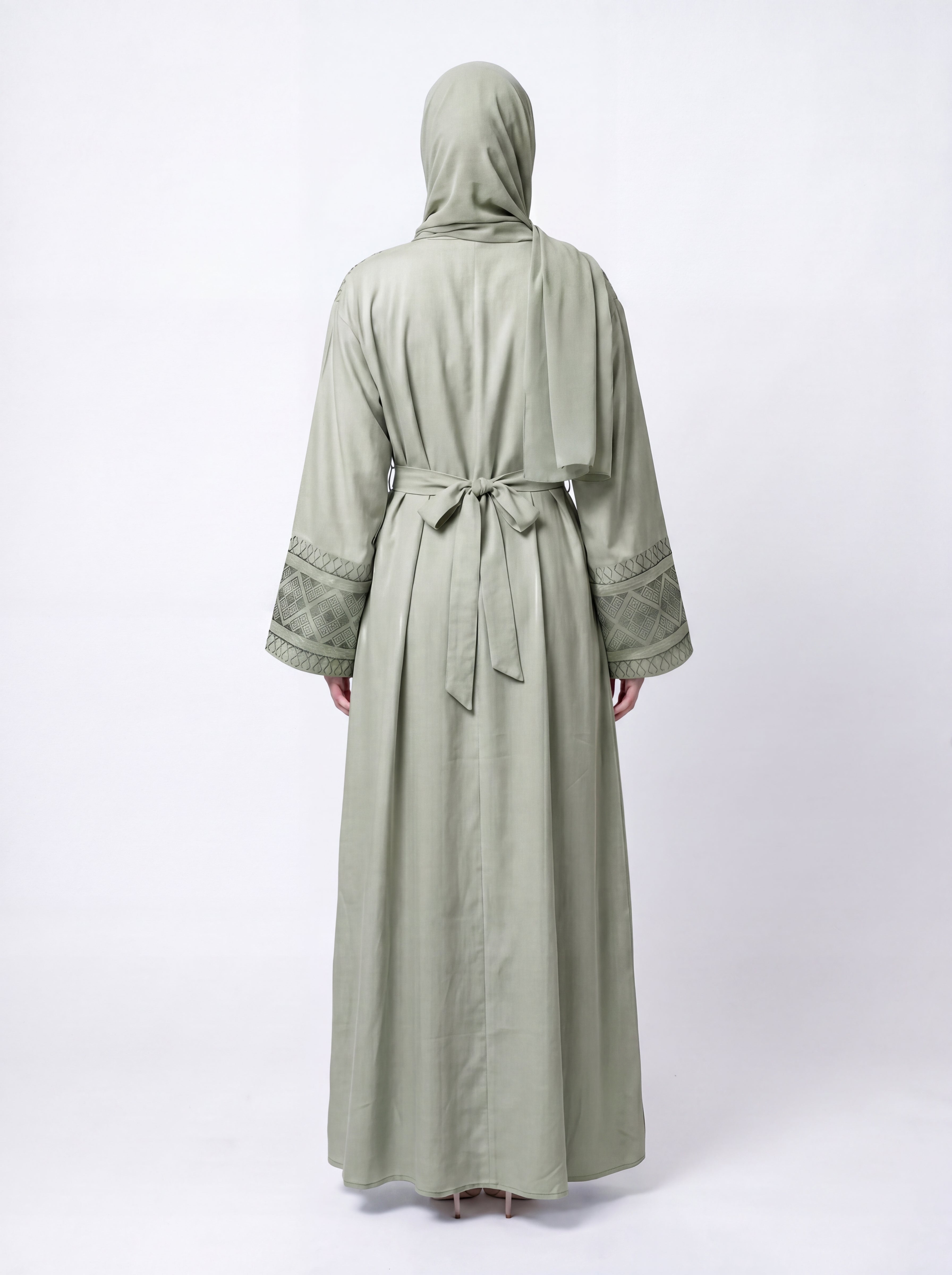Indigo Lattice Abaya Set